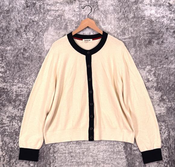 Boden Sweaters - Boden Sweater XL Womens Cotton Cashmere Knit Color Block Button Cardigan